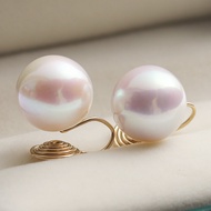 I Can't See It's Ear Clip Natural Big Pearl Ear Clip Super Light Perfect Circle water Edison Ear Studs Mosquito Coil