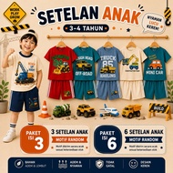 Top Kid Boys' T-Shirt Set Package Contains 3 Pcs Ages 2-9 Years Car and Mix Motifs 021