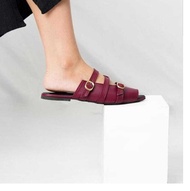 ME LIKE - Sandal Wanita CLAIR Sendal Slop Kekinian Mules 1 cm Flat Gesper JD04 Rebecca