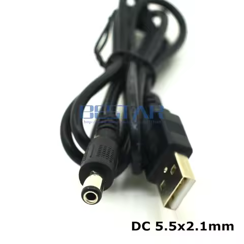USB 2.0 to DC 5.5*2.1 mm Elbow tubular 5 Volt Right Angled 5.5 x 2.1 mm 5.5/2.1 5.5x2.1 Barrel Jack 