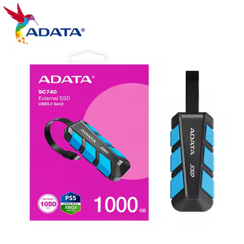 ADATA SC740 External SSD 500GB 1000GB USB3.2 Gen2 Type-C Read Speed up to 1050MB/s Portable Hard Dri