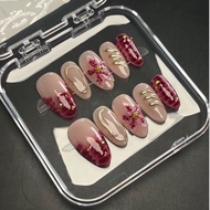 Biking Cia - Velvet Floral Set | Press On Nails Aesthetic | Press On Nails Floral | Press On Nails R