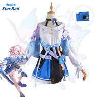 【Ready Stock】March 7th Cosplay Costume Game Honkai Star Rail Cosplay Suit Cute Girl Purple Dress Inc