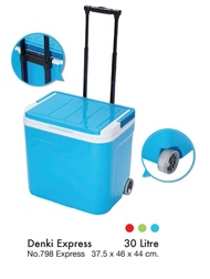 Denki express 30 litre กระติกน้ำแข็ง Denki ขนาดความจุ 30 ลิตร มีล้อลาก Picnic outdoor