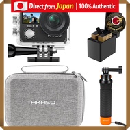 AKASO Brave4 4K Action Camera with Dual Screen, EIS, 40M Waterproof, HDMI Output, and Floating Hand 
