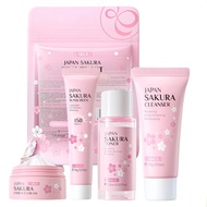 Sakura Travel Skincare Set for Teenage Girls - Face Routine Set for Women,4 Piece Gentle Skin Cleani