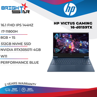 HP New Laptop Victus 16 D0159TX Performance Blue (16.1 Inch FHD IPS / Intel Core / I7 11800H / 8GB Ram / 512GB SSD / Nvidia RTX 3050 Ti 4GB / Windows 10 / 2 Years Warranty)