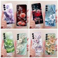 For Samsung Galaxy A17 4G 5G Case SM-A175F SM-A177B Shockproof Cover Fashion Flower Soft Clear Casin