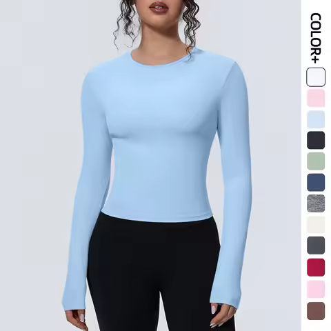Woman's Yoga Long Sleeved Gym Sports Running Top Slim Breathable Soild Color Fitness Top Running Shi