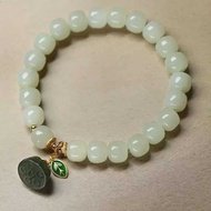 W Natural Hotan Jade Beaded Bracelet For Women Green Lotus Root Bangles · Classical Banquet