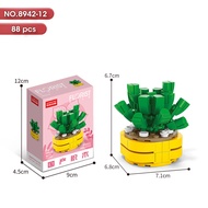 HAHA Toy Bricks Pot Bunga Building Blocks Balok 3D DIY Buket Kecil Tanaman Sukulen Block Bangunan