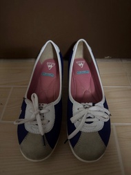 Le Coq Sportif 藍色拼米色休閒鞋