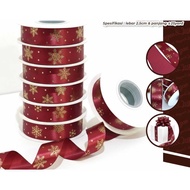 Ribbon 2.5cm Christmas M| N N N| O O O| P P P P| Q Q Q| Length 25 Yards| Christmas Hampers Ribbon (P