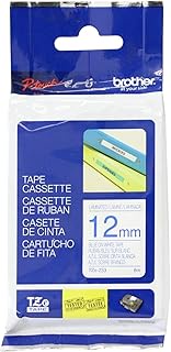 Brother TZe-233 Labelling Tape Cassette, Blue on White, 12 mm (W) x 8 m (L), Laminated, Brother Genu