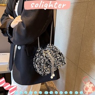SOLIGHTER Evening Banquet Bag, Chain Gift Chain Sequin Shoulder Bag,  Sequin Bucket Bag
