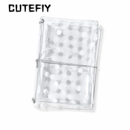CUTEFIY Ins Journal Cover,  Polka Dots Print TN Notebook Cover, Durable with Zipper Pocket PVC Journ