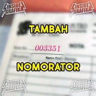 Add Numberator Massage Number Note Per Duplicate (Ply) & Rim