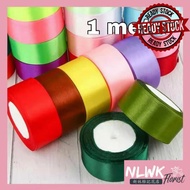 <Ready stock >1 Meter Ribbon Satin 4cm /Reben satin  4cm / 彩带 4cm riben