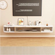 Wall Mounted Low TV Cabinet Door With Glass Kabinet Tv Dinding Gantung Minimalist TV Storage Cabinet