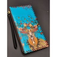 Vintage Style Wallet Flowery Wallet Multipurpose Wallet Item Mobile Pouch for Mom Card Holder Clutch