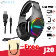 Gaming Headset With Mic Wired Over-Ear Earphone Extra Bass Noise Reduction Professional Design Colou