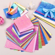 50Pcs Shiny Origami Paper Crane 10 Colors Iridescent Paper Origami Decoration Square Folding Paper F