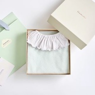 【禮盒組】日本製 包屁衣 (奶油薄荷)＋圍兜口水巾 (晨霧灰)滿月禮盒/新生兒禮盒/嬰兒禮盒/出生送禮/新生兒送禮