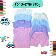 Baby Eyelet 3-24m Playset Baju Baby Lubang-lubang Harian Baby (READY STOCK)