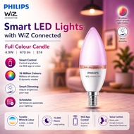 [ PHILIPS ] WiZ Smart LED Candle Bulb C37 | E14 4.9W 470lm | RGB Tunable White
