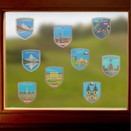 環遊世界玻璃貼系列高級白銀 歐洲主題靜電玻璃貼9入 國家靜