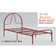 Katil bujang under 3V / single bed solid metal bed frame foldable boleh lipat [ READY STOCK ]