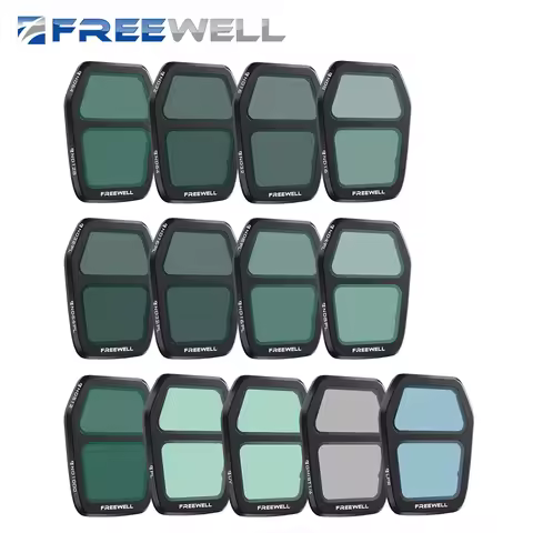 Freewell Drones Split Filters Kit 13 Pack ND/PL UV LPR GMIST1/4 PL ND Filter for DJI Air 3S Drone Le
