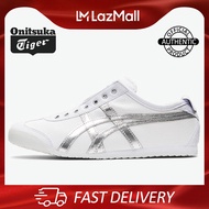 ONITSUKA TIGER MEXICO66™ SLIP-ON (สีขาว/สีขาวเงิน) รองเท้าสวมแคนวาสคลาสสิกน้ำหนักเบาระบายอากาศได้ดีสำหรับบุรุษ สตรี และคู่รัก 1183A962-101