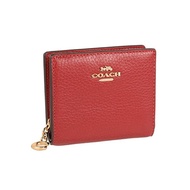 [Coach] Wallet Women's Wallet Mini Wallet Signature Leather SNAP WALLET C2862 C3309 (1941 Red/Red)