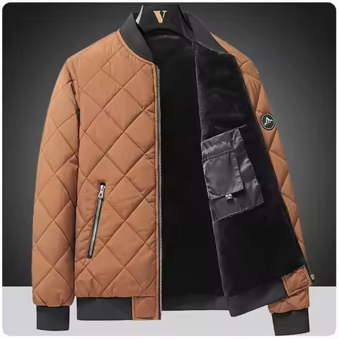 Plus Size 7XL 8XL Winter Jacket Men Windbreakers Stand Collar Thick Fleece Jacket Men Business Casua