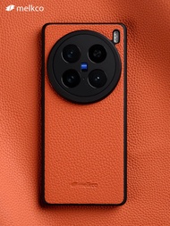 Melkco เคสโทรศัพท์มือถือหนังแท้สำหรับ VivoX200Ultra X100ultra ป้องกันสีตัดกันพร้อมเลนส์ป้องกันบางและ