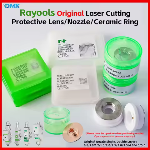 Raytools Original Laser Cutting Protective Lens 24.9*1.5 27.9*4.1 Ceramic Ring D19.5 D21.4 Nozzle D2