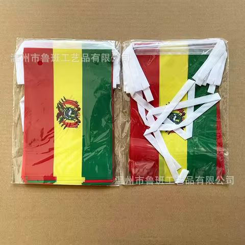 20pcs/lot Bolivia Bunting Flags 14x21cm Pennant Bolivia String Banner Festival Party Holiday for Dec