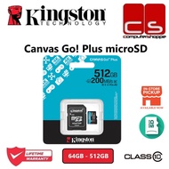 Kingston Canvas Go Plus microSD (200MB/s) Class 10 UHS-I Memory Card - [64GB/128GB/256GB/512GB]
