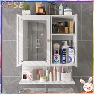 bathroom cabinet Mirror cabinet Bathroom storage Bathroom Rack Punch-Free toilet Mirror Cabinet bathroom mirror with storage Washstand Wall Closet Toilet Storage Wall Hanging Wall