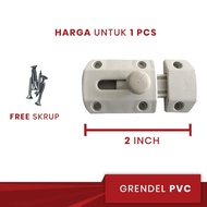 GRENDEL SLOT SELOTAN PLASTIK PVC PINTU KAMAR MANDI