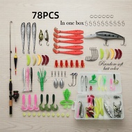 78-Piece Peacock Bass & Wolf Fish Bait Kit - Works Freshwater & Saltwater