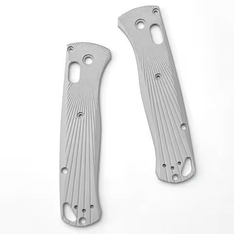 1Pr Aluminium Alloy Blade Handle Patch for Benchmade 535 Knife Radial Texture Aluminium Alloy Bugout