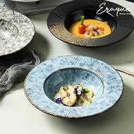 ERAQUE Yatomi Pasta Plate Japanese Ceramic Spaghetti Soup Pasta Plate/