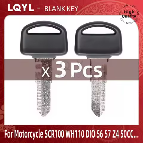 3Pcs New Blank Key Motorcycle Replace Uncut Keys DIO 56 57 Z4 125 For HONDA SCR100 WH110 SCR WH 100 