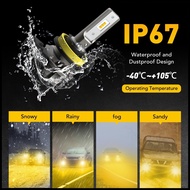 AUXITO 2PCS H11/H8/H16 LED Fog Light Bulbs 6000 Lumens 3000K Amber Yellow 300% Brightness CSP LED C