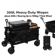 ShineTrip 200L Heavy Duty Wagon Trolley Shopping Trolley Foldable Trolley Wagon Camping