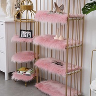 Furry Mat White Running Table Exhibition Table Shelf Mat Clothing Store Window Carpet Photo Plush Ca