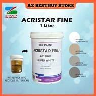 [1 Liter] SKK Acristar Fine Super White Emulsion Paint Interior Wall and Ceiling Cat Putih Undercoat