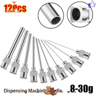 FKILLA 12Pcs Industrial Glue Injection Needle, 8G-30G Fluids Metal Dispensing|Needle,  25mm Blunt Ti